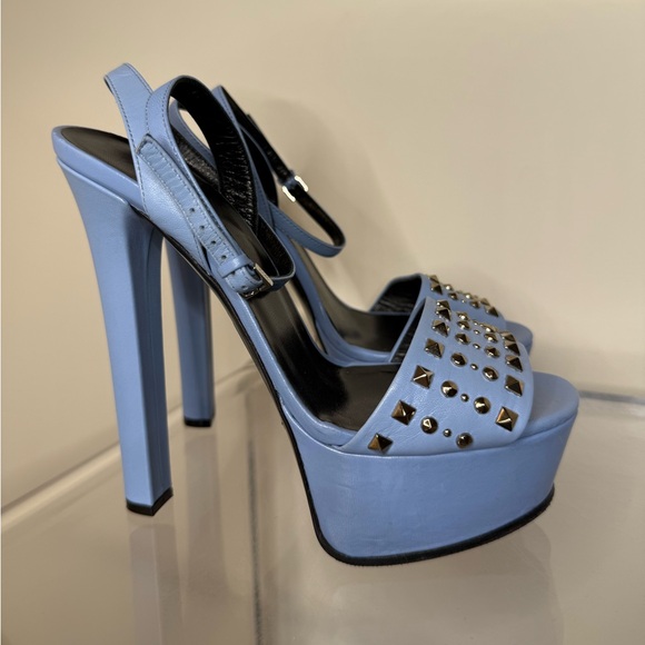 Gucci Studded Platform Sandals Baby Blue Size 37 - Picture 3 of 14